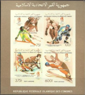 Comores 1992, Olympic Games In Albertville, Skiing, Ice Hockey, 4val In BF IMPERFORATED - Winter 1992: Albertville
