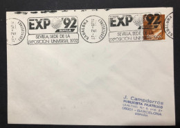 SPAIN, Cover With Special Cancellation « EXPO '92 », « BADALONA Postmark », 1987 - 1992 – Séville (Espagne)