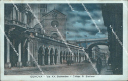 Bq7 Cartolina Genova Citta'    Via Xx Settembre Chiesa S.stefano 1929 - Genova (Genoa)