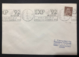SPAIN, Cover With Special Cancellation « EXPO '92 », « LA CORUÑA Postmark », 1987 - 1992 – Sevilla (España)