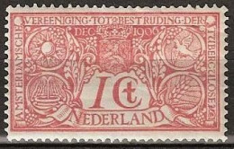 1906 Tuberculose NVPH 84 Ongestempeld. Original Gum With Hinge. Met Plakker. - Ongebruikt