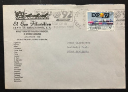 SPAIN, Cover With Special Cancellation « EXPO '92 », « PAMPLONA Postmark », 1987 - 1992 – Sevilla (España)