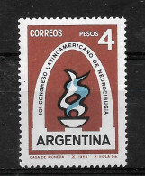 ARGENTINA 1963 NEUROSURGERY CONGRESS MICHEL 827 SCOTT 752 MINT NH - Nuevos