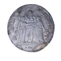 Première République- 5 Francs AN XI(1802) Union Et Force Bordeaux - 5 Francs