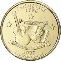 Monnaie, États-Unis, Tennessee, Quarter, 2002, U.S. Mint, Philadelphie, Golden - 1999-2009: State Quarters