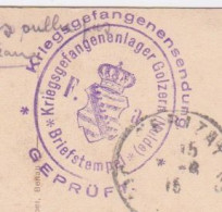 CAMP PRISONNIER GOLZERN  MULDE ALLEMAGNE - CACHET CENSURE GEPRÜFT - CPA SCHLOSS DÖBEN BEI GRIMMA - Guerre 1914-18