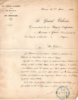 Lettre Manuscrite Et Signée - Général VALESSIE - Nimes 1886 - - Politico E Militare