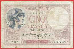 France - Billet De 5 Francs Type Violet - 20 Juillet 1933 - 5 F 1917-1940 ''Violet''