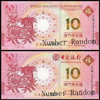 Macau Macao Set 2 PCS, 10 Patacas, 2015, Ram  Year,  BNU & BOC, UNC - Macau