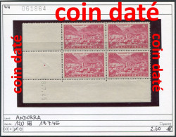 Andorra 1944 - Andorre 1944 -  Michel 120 Bloc De 4 - Coin Daté - 19.7.45 - ** Neuf Mnh Postfris - Neufs