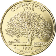 Monnaie, États-Unis, Connecticut, Quarter, 1999, U.S. Mint, Denver, Golden - 1999-2009: State Quarters