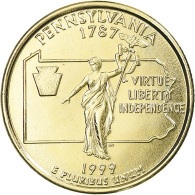 Monnaie, États-Unis, Pennsylvania, Quarter, 1999, U.S. Mint, Denver, Golden - 1999-2009: State Quarters