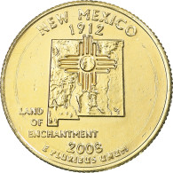 Monnaie, États-Unis, New Mexico, Quarter, 2008, U.S. Mint, Dahlonega, Golden - 2010-...: National Parks