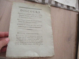 N7 Discours Anastase Torné évêque De La Métropole Du Centre 03/12/1792 à Son élection De Président De Département - Historical Documents