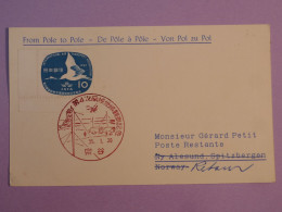 DB24 JAPON BELLE CARTE  1960 FROM POLE TO POLE .ALESUN NORWAY  + AFFRANCH. INTERESSANT - Storia Postale