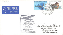 AUSTRALIAN ANTARCTIC TERR - 50 ANNIV FLIGHT McMURDO STATION / SOUTH POLE - DE 1980 / 1225 - Storia Postale