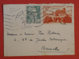 DB24 FRANCE  BELLE LETTRE  1952  LILLE A BRUXELLES + AFFRANCH. INTERESSANT - Covers & Documents