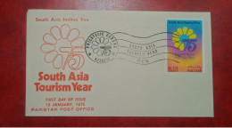 1975 PAKISTAN FDC COVER WITH STAMP SOUTH ASIA TOURISM YEAR - Pakistan