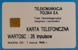 POLAND - Test - 82P - 1500ex - KARTA TELEFONICZNA - 25 Units -  Mint - Pologne