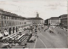 TORINO PIAZZA SAN CARLO F/G VIAGGIATA 1958 - Places & Squares