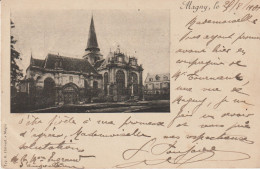 Pionnière (95) MAGNY -EN -VEXIN (L'Eglise) + Timbre 10 Cts Rouge Type Mouchon Y&T. N° 116 (côté 11.50€)) - Magny En Vexin