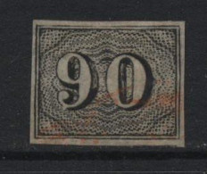 Brazil (14) 1850 Issue. 90r. Black. Used. Hinged. - Usados