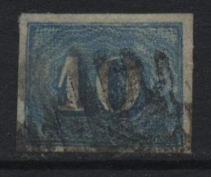 Brazil (15) 1854 Issue. 10r. Blue. Used. Hinged. - Used Stamps