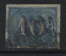 Brazil (15) 1854 Issue. 10r. Blue. Used. Hinged. - Usados