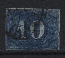 Brazil (17) 1854 Issue. 10r. Blue. Used. Hinged. - Gebruikt