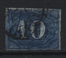 Brazil (17) 1854 Issue. 10r. Blue. Used. Hinged. - Usados