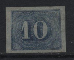 Brazil (18) 1854 Issue. 10r. Blue. Used. Hinged. - Usati