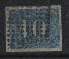 Brazil (19) 1854 Issue. 10r. Blue. Used. Hinged. - Gebraucht