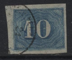 Brazil (20) 1854 Issue. 10r. Blue. Used. Hinged. - Oblitérés