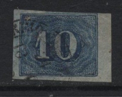Brazil (21) 1854 Issue. 10r. Blue. Used. Hinged. - Gebraucht