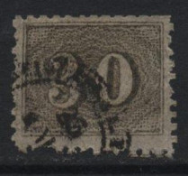 Brazil (30) 1866 Perforated Issue. 30r. Black. Used. Hinged. - Usados