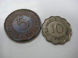 Mauritius  Early Coins Set, Different Year And  Cents Value, Used. - Mauritius