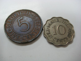 Mauritius  Early Coins Set, Different Year And  Cents Value, Used. - Mauricio
