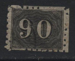 Brazil (33) 1866 Perforated Issue. 90r. Black. Used. Hinged. - Oblitérés