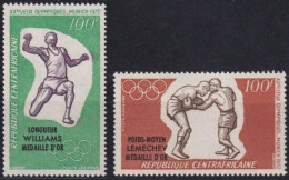 107. CENTRAL AFRICA 1972 SET/2 STAMPS SPORTS, OLYMPICS, BOXING OVERPRINT . MNH - Centrafricaine (République)