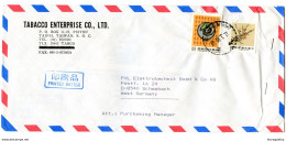 Tabacco Enterprise Co., Taipei Air Mail Company Letter Cover Posted 1991 To Germany B200120 - Storia Postale