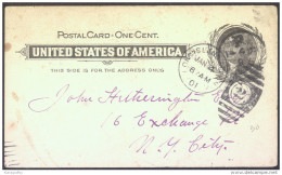 United States Old Postal Stationery 1c Postal Card Tavelled 1901 Bb - 1901-20