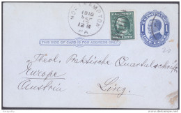 United States Old Postal Stationery 1c Postal Card Tavelled 1910 Bb - 1901-20