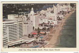 Miami Beach, Hotel Row Along Golden Sands Old Postcard Unused B170720 - Miami Beach