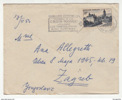 Croix-Rouge Slogan Postmark On Letter Cover Travelled 1953 To Yugoslavia B190715 - Covers & Documents