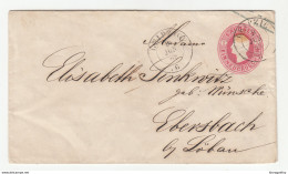 Sachsen Postal Stationery Letter Cover Travelled 1869 Leipzig To Löbau B190715 - Sachsen