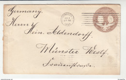 US 1892 5c Postal Stationery Letter Cover Posted 1894 To Germany B191210 - ...-1900