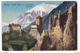Merano. Castello Tirolo Con Le Piramidi Di Terra Old Postcard Travelled 1930 B180710 - Merano