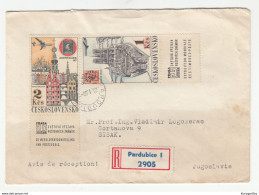 Czechoslovakia Letter Cover Travelled Registered 1968 Pardubice To Yugoslavia B190501 - Covers & Documents