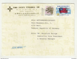 Taiwan Synthetic Petrochemical Corp., Tapei Company Air Letter Cover Posted 199?? To Germany B210120 - Cartas & Documentos