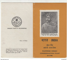 India 1966 Kunwar Singh Leaflet FDC B191003 - Storia Postale